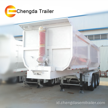 3 gandar 40ton Hidraulik U Shape Dump Trailer